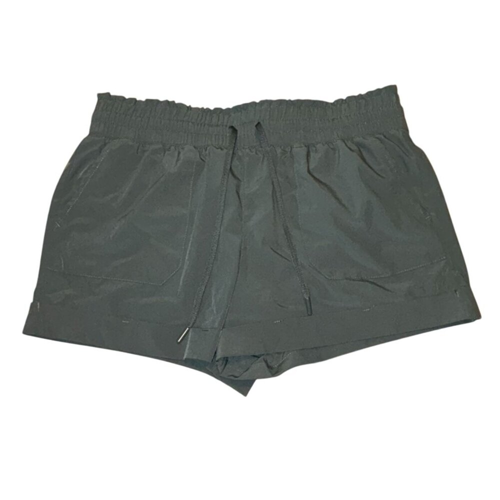 90 Degrees Womens Elastic Waist Light Weight Shorts-Green-Large-GUC